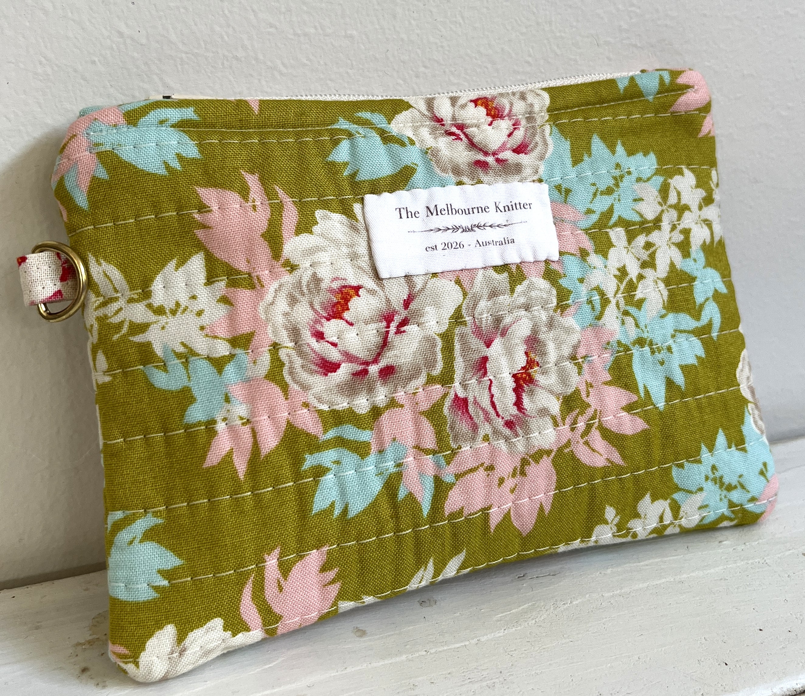 Notions Pouch - Small - Green Floral