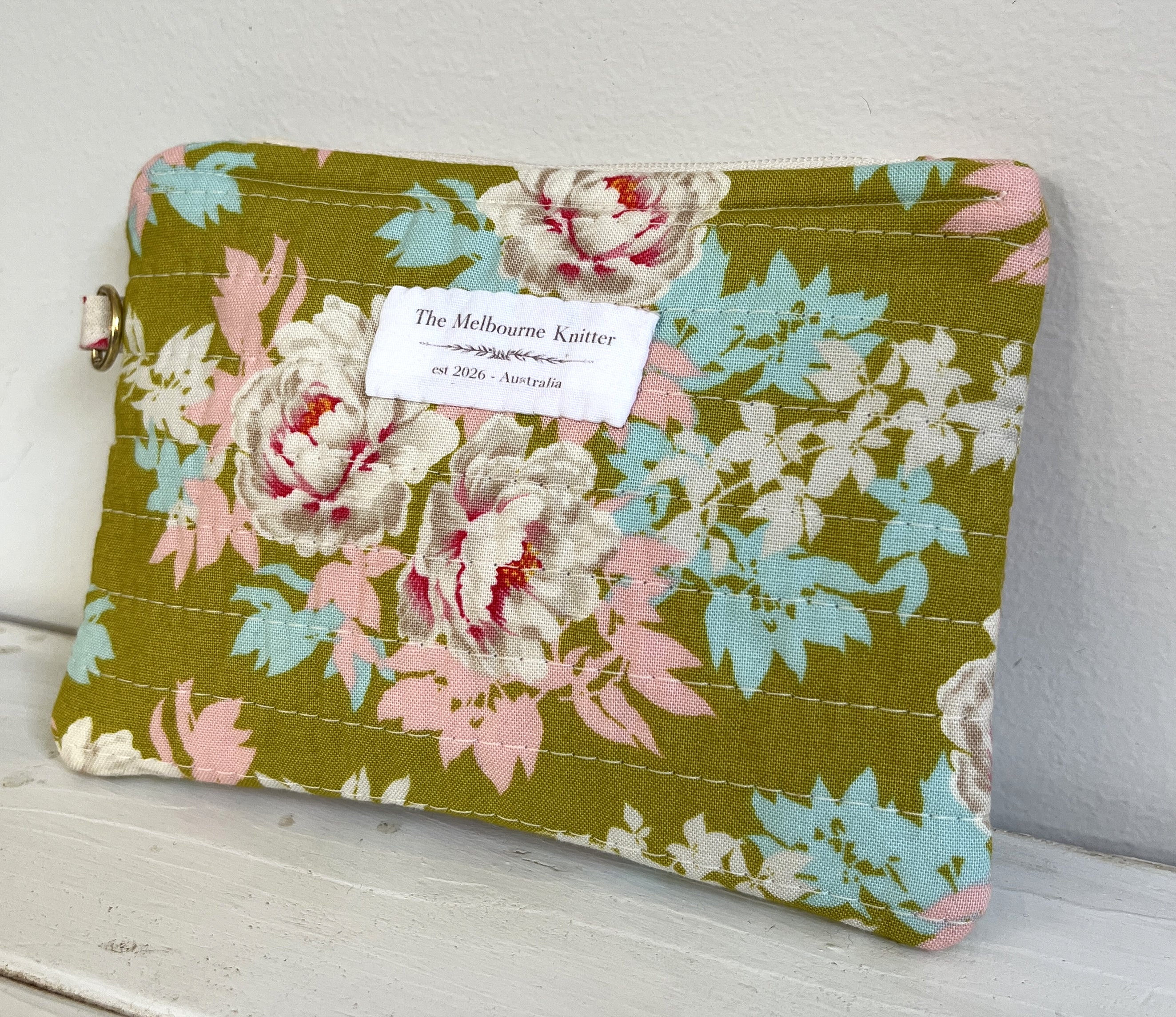 Notions Pouch - Small - Green Floral