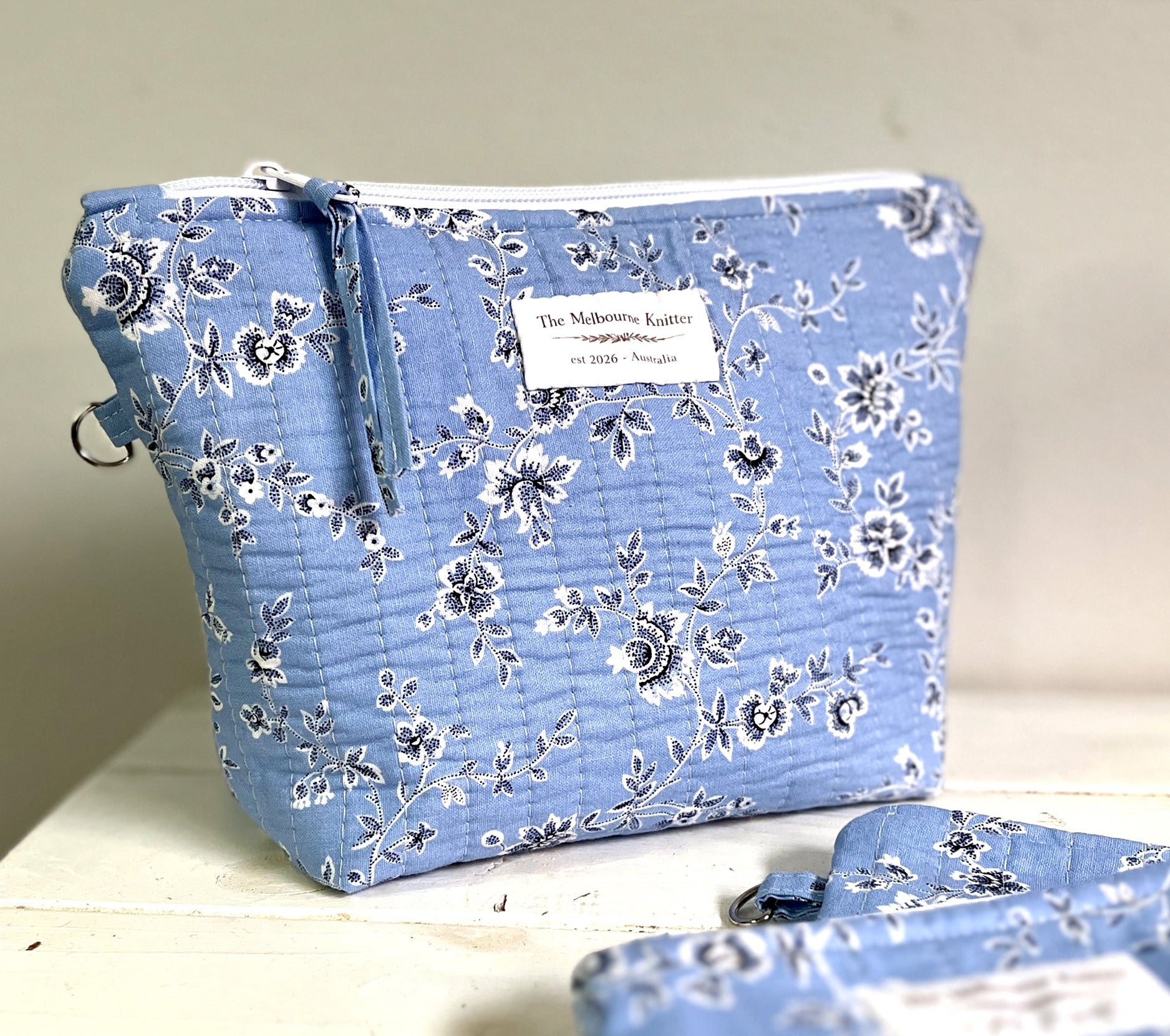 Project Pouch - Blue Floral - Small