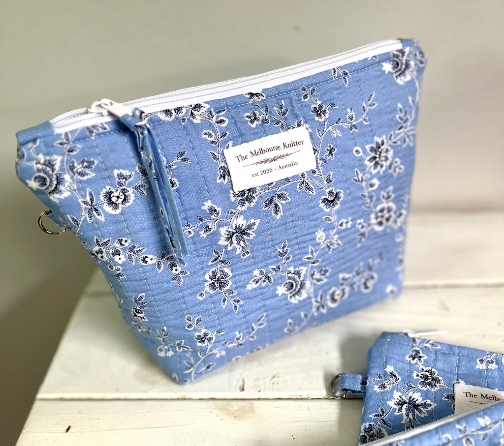 Project Pouch - Blue Floral - Small