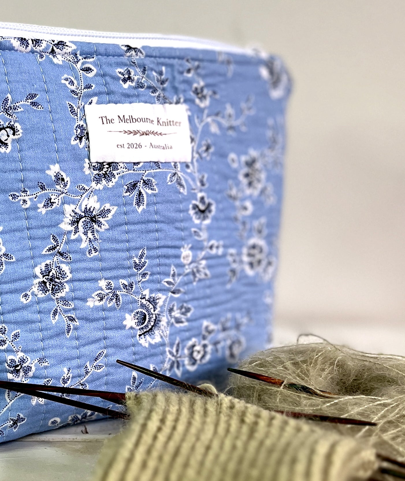 Project Pouch - Blue Floral - Small