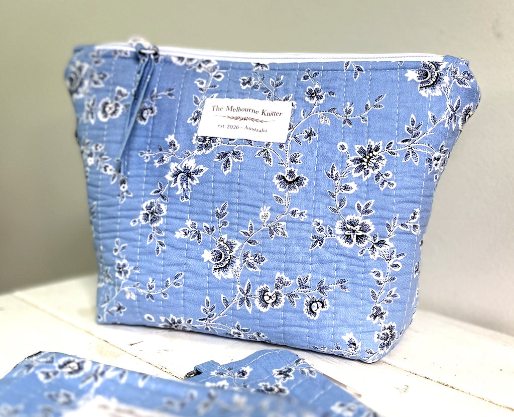 Project Pouch - Blue Floral - Small