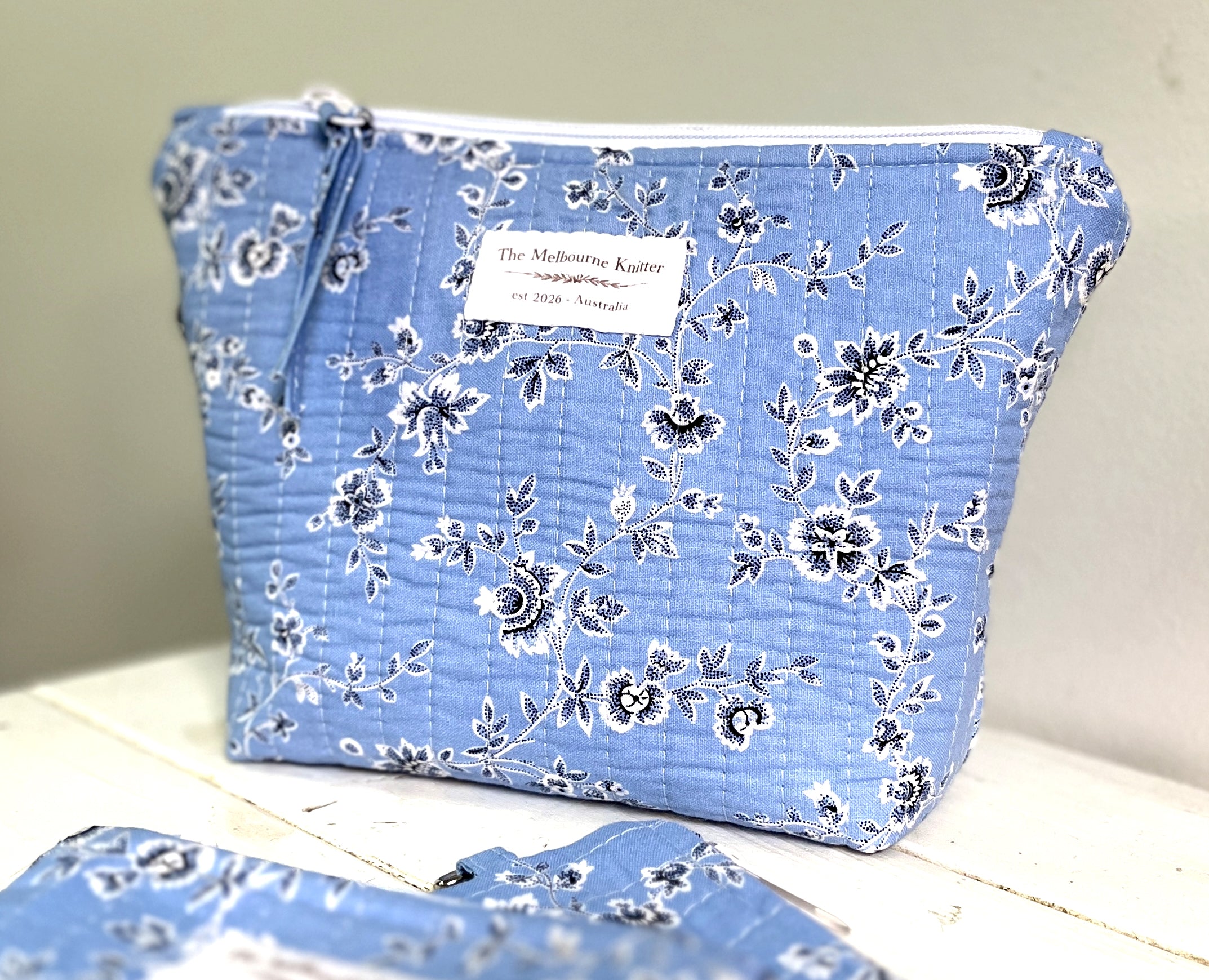 Project Pouch - Blue Floral - Small
