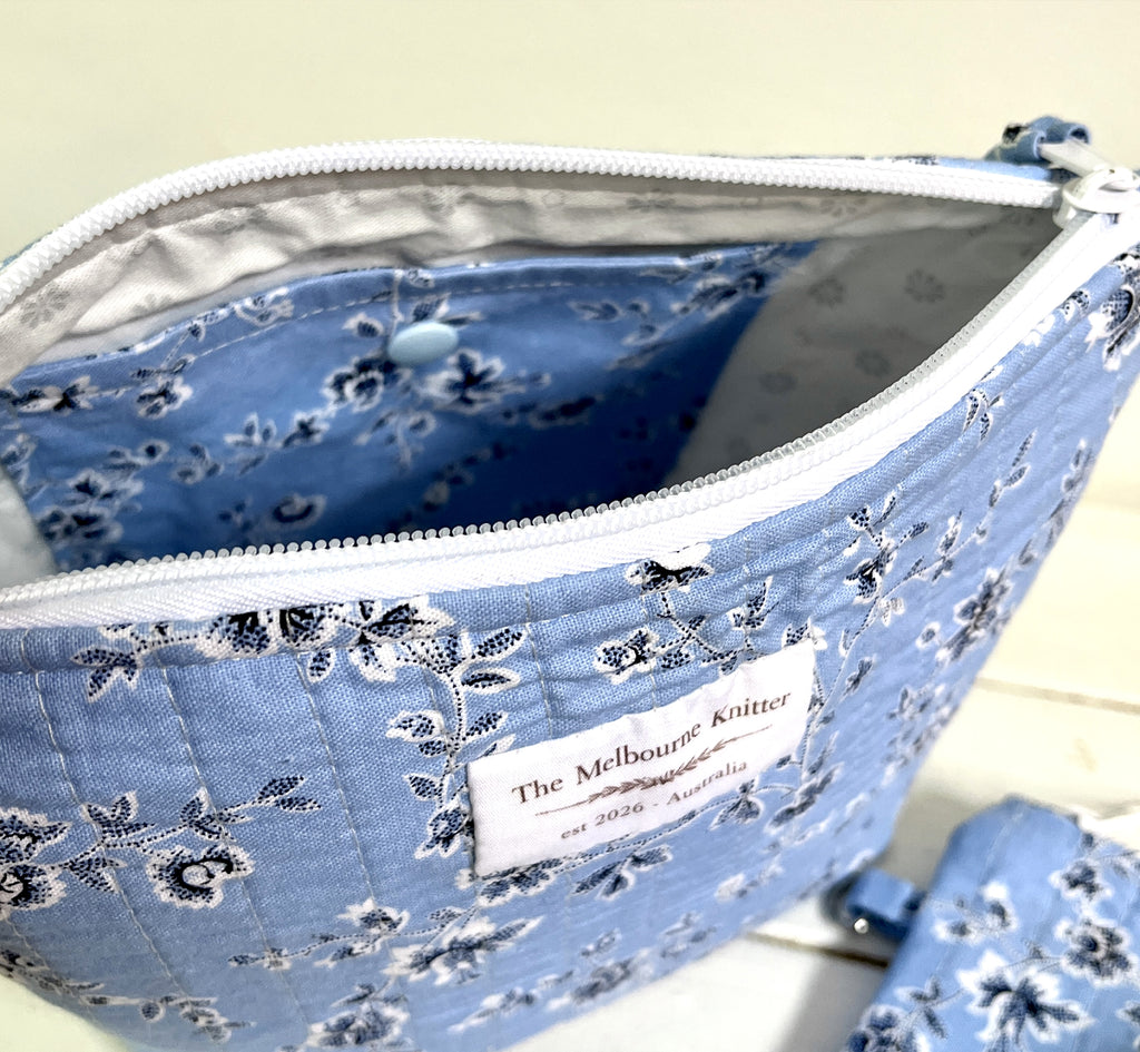 Project Pouch - Blue Floral - Small