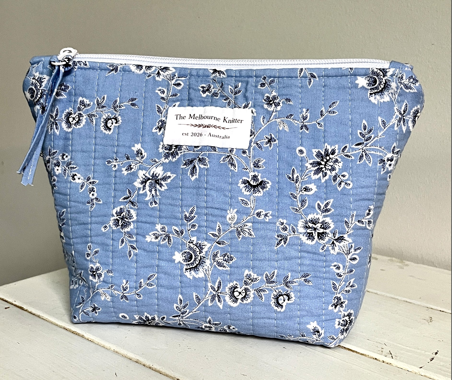 Project Pouch - Blue Floral - Small