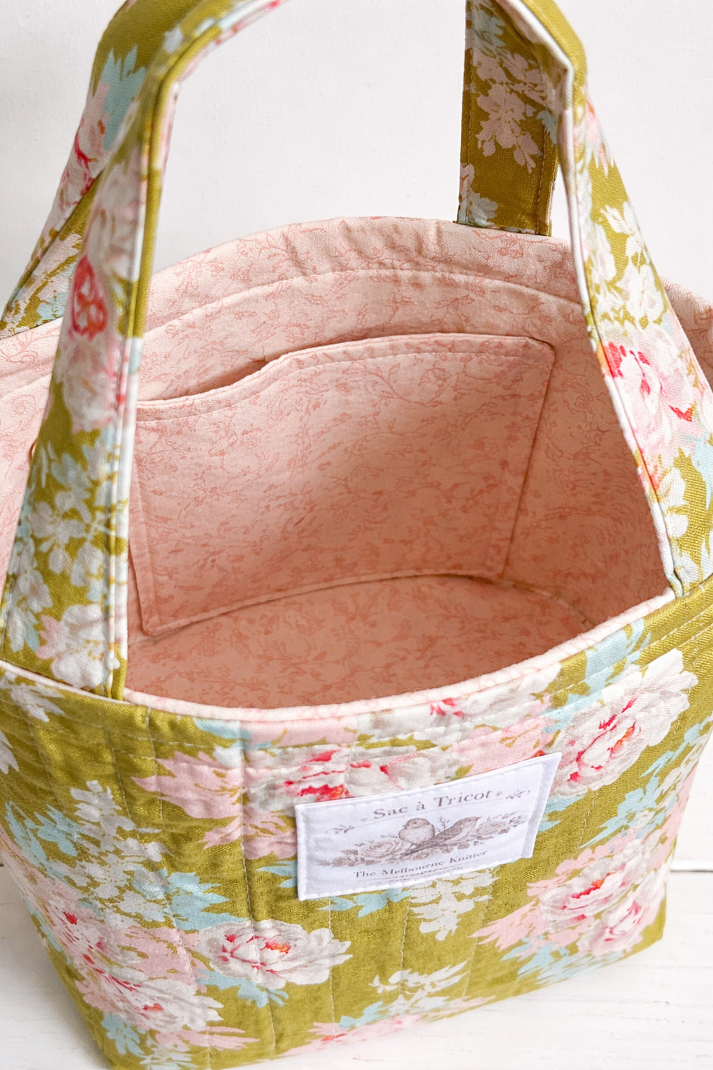 Small Project Tote - Green Floral