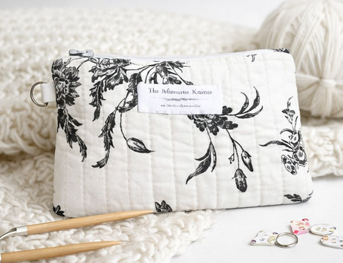 Notions Pouch - Small - Grey Floral