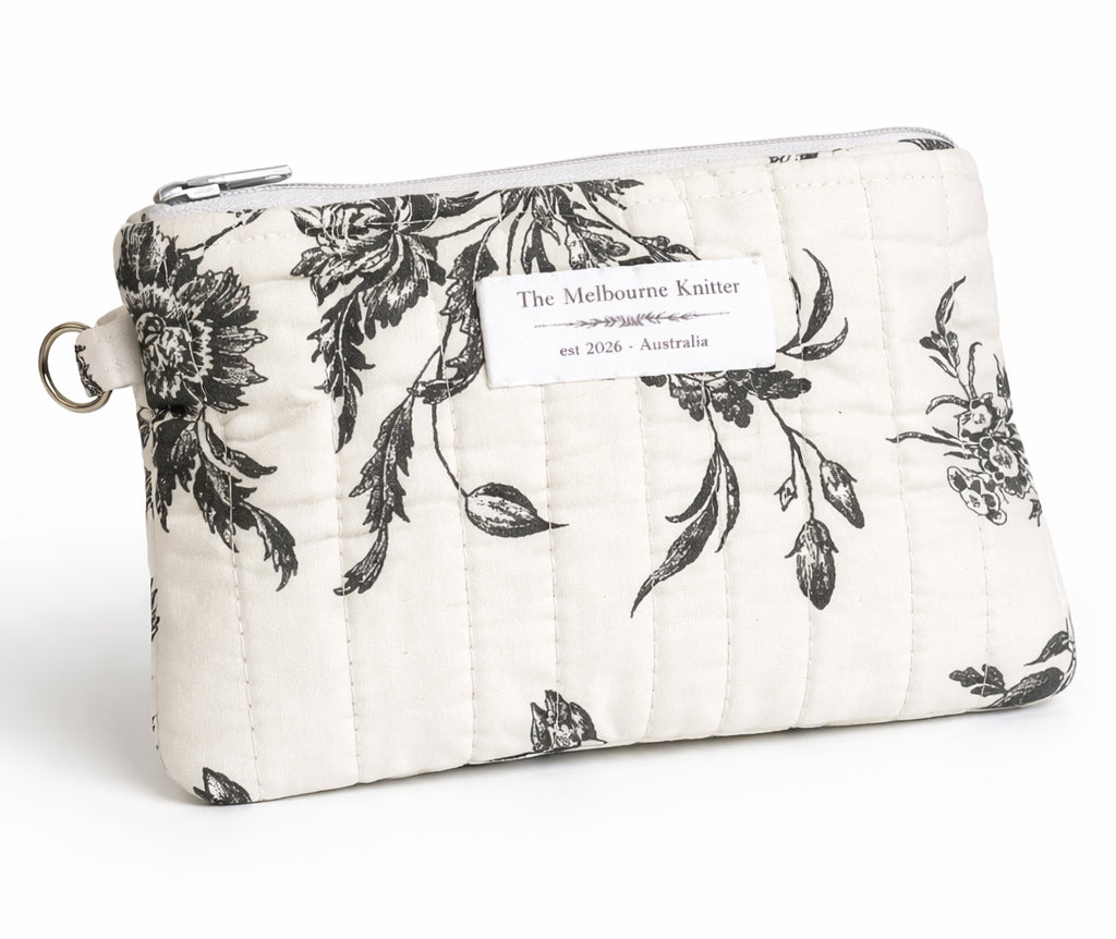 Notions Pouch - Small - Grey Floral