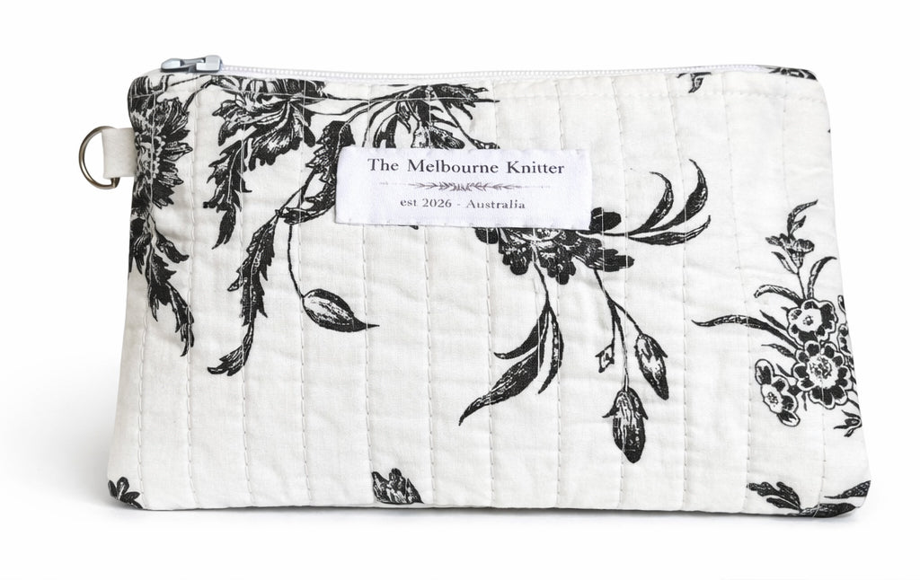 Notions Pouch - Small - Grey Floral