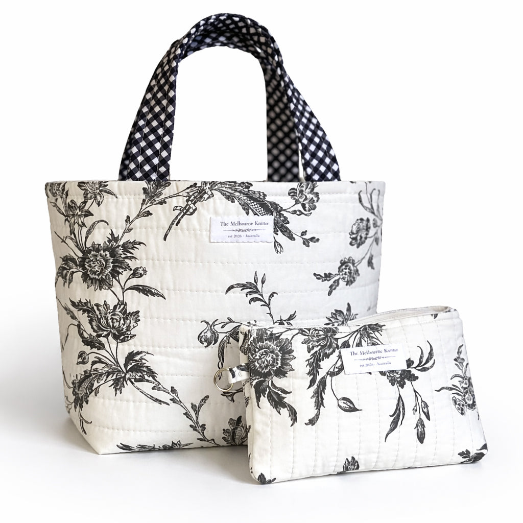 Mini Project Tote - Grey/Check Floral