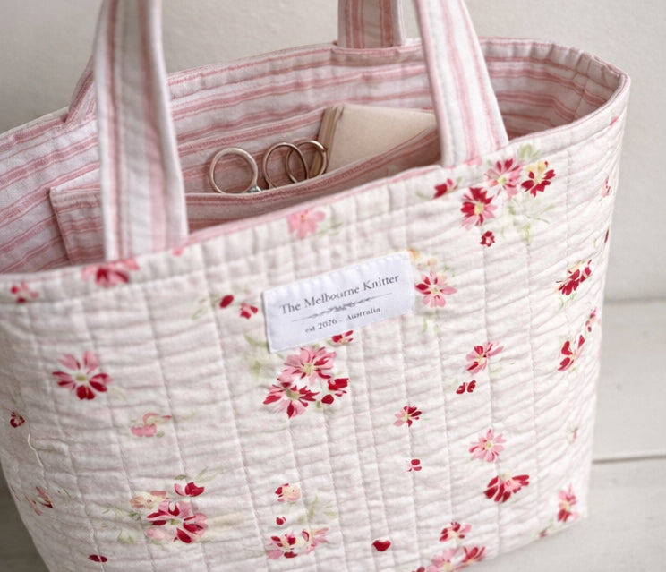 Small Project Tote - Pink Floral
