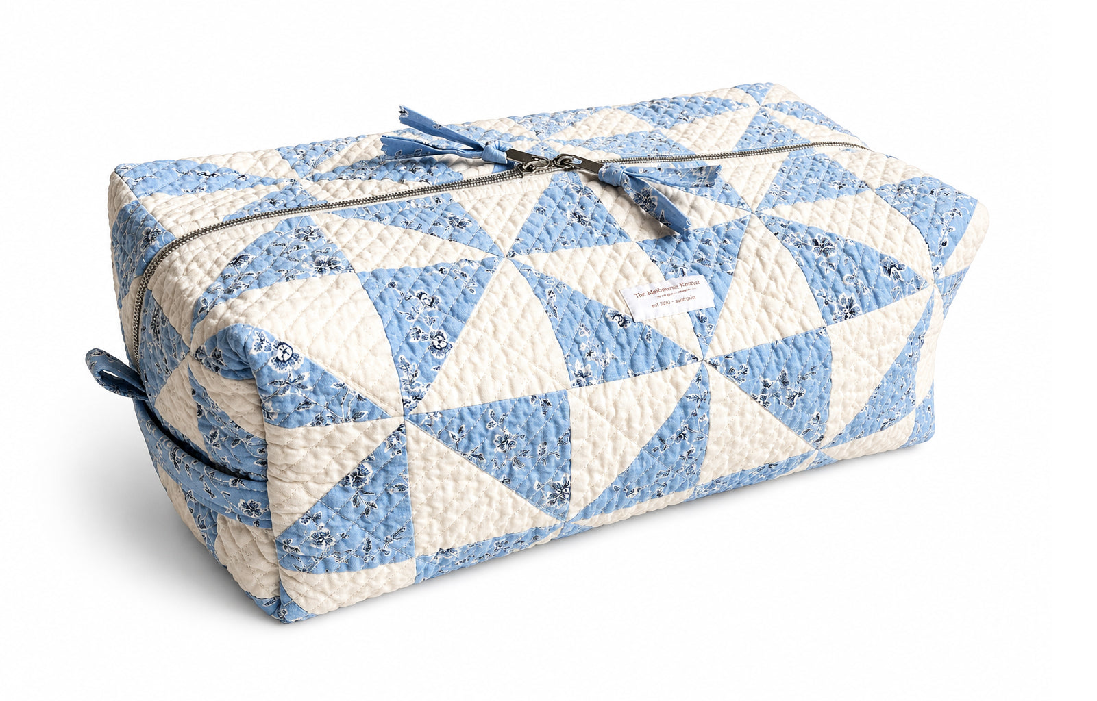 The Big Boxy -  Project Hold All Bag - Vintage Farmhouse - Blue Patchwork