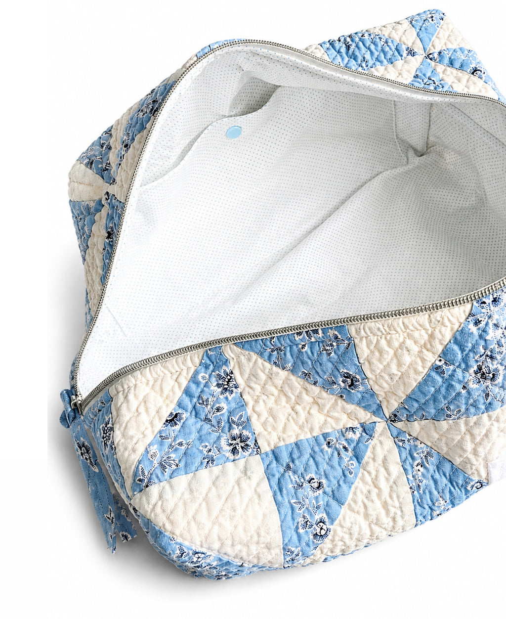 The Big Boxy -  Project Hold All Bag - Vintage Farmhouse - Blue Patchwork