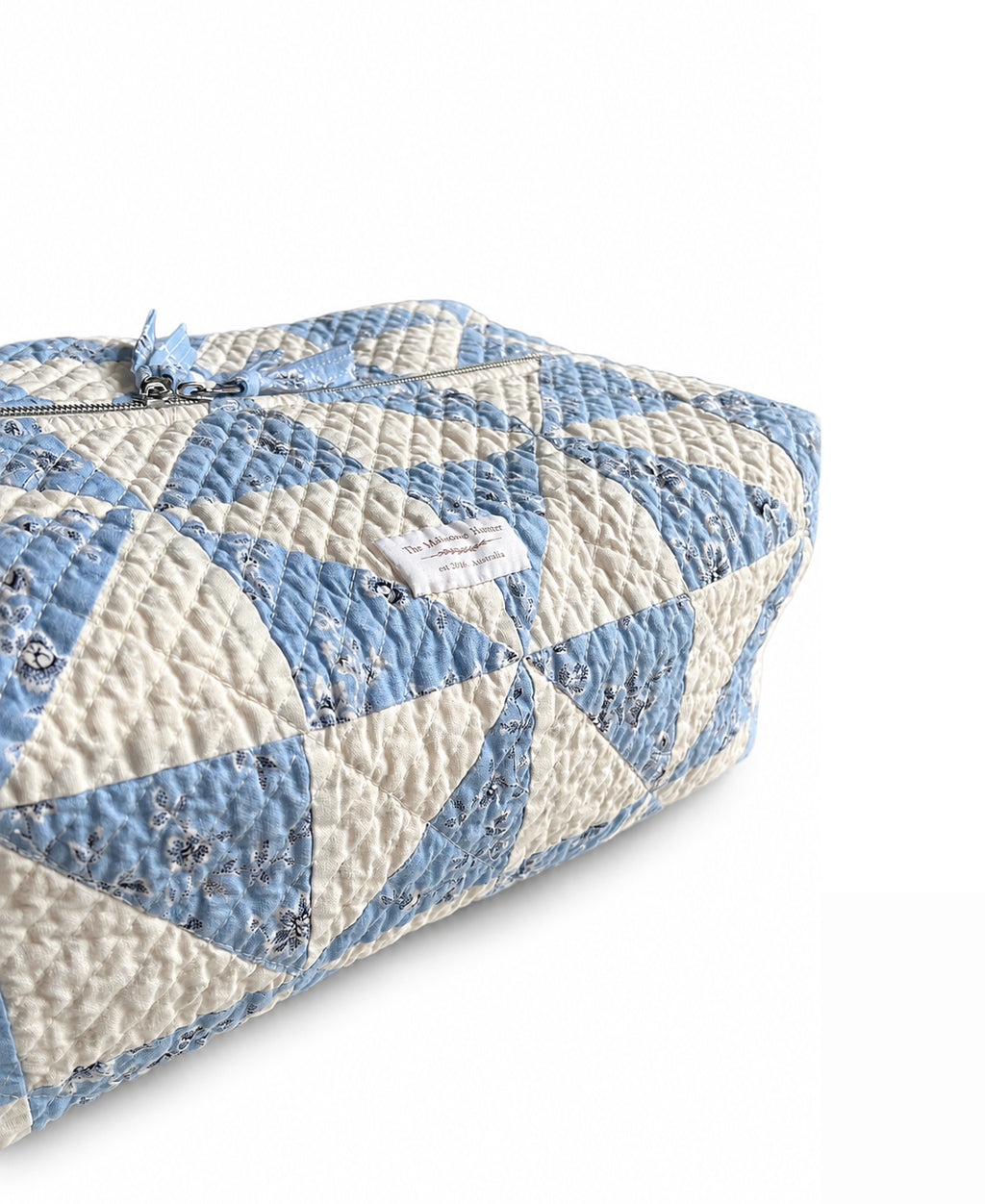 The Big Boxy -  Project Hold All Bag - Vintage Farmhouse - Blue Patchwork