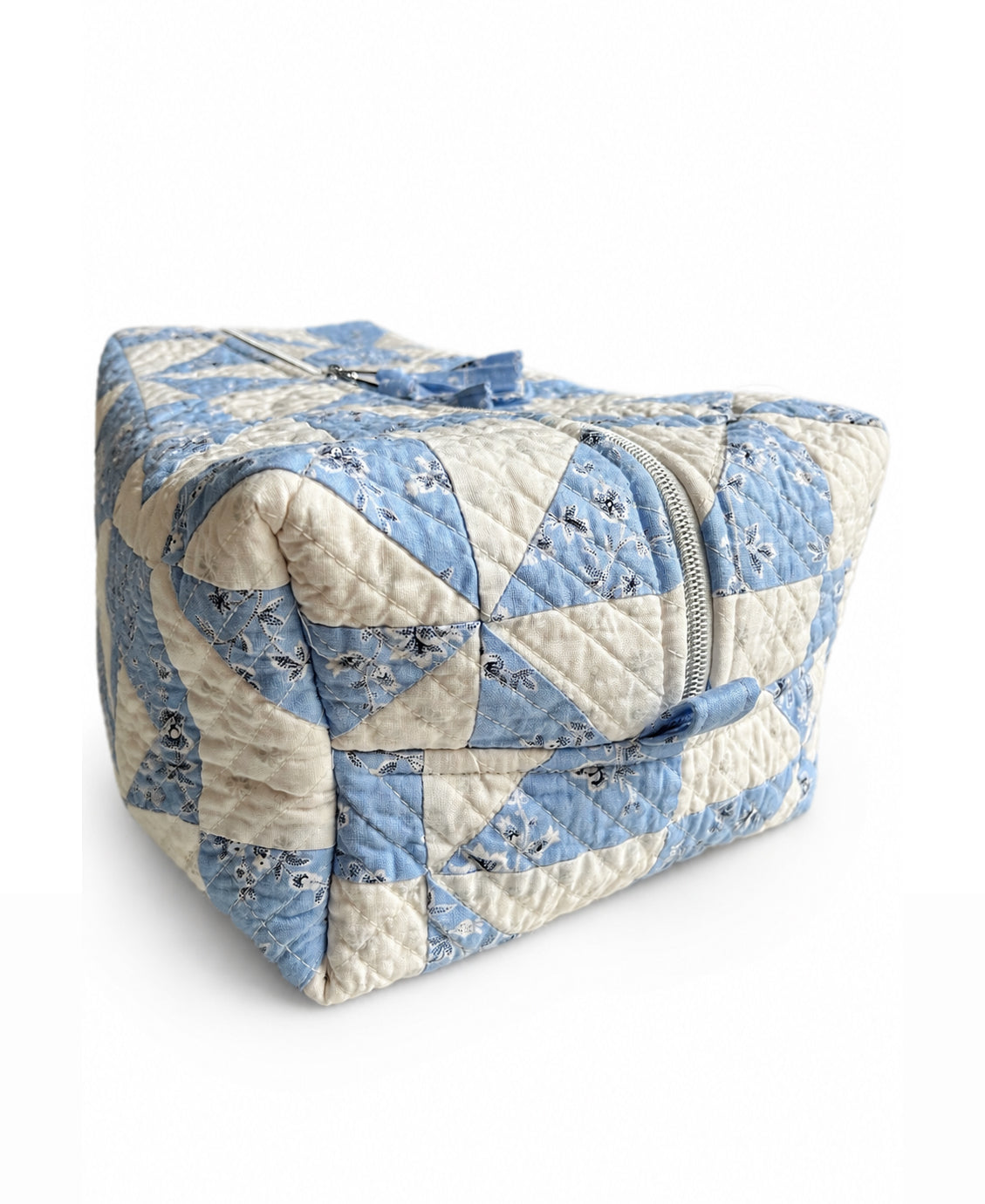 The Big Boxy -  Project Hold All Bag - Vintage Farmhouse - Blue Patchwork