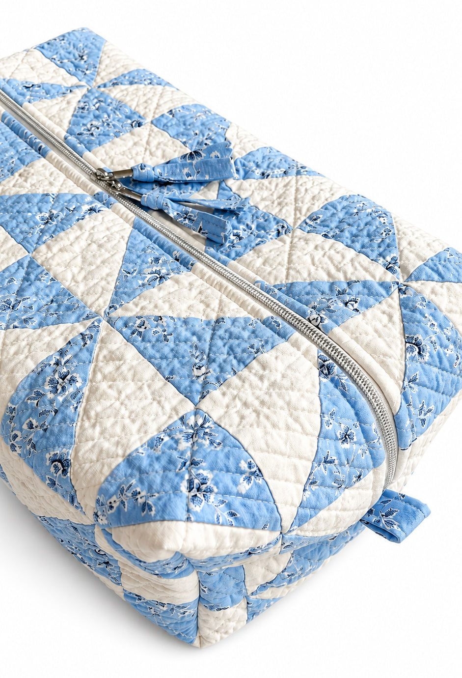 The Big Boxy -  Project Hold All Bag - Vintage Farmhouse - Blue Patchwork