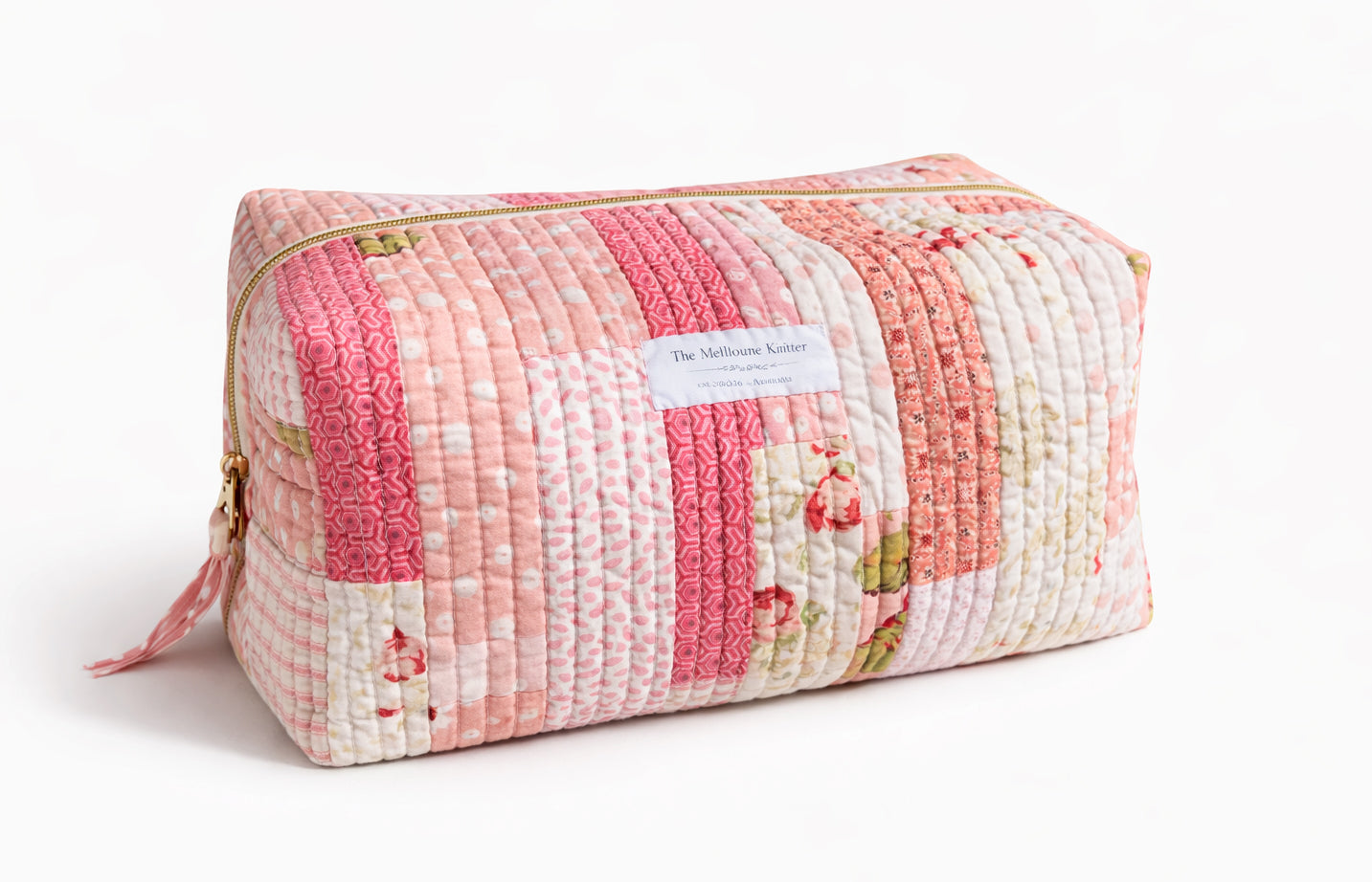 The Big Boxy -  Project Hold All Bag - Vintage Farmhouse Pink Patchwork - Large