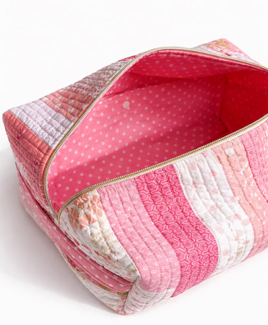The Big Boxy -  Project Hold All Bag - Vintage Farmhouse Pink Patchwork - Large