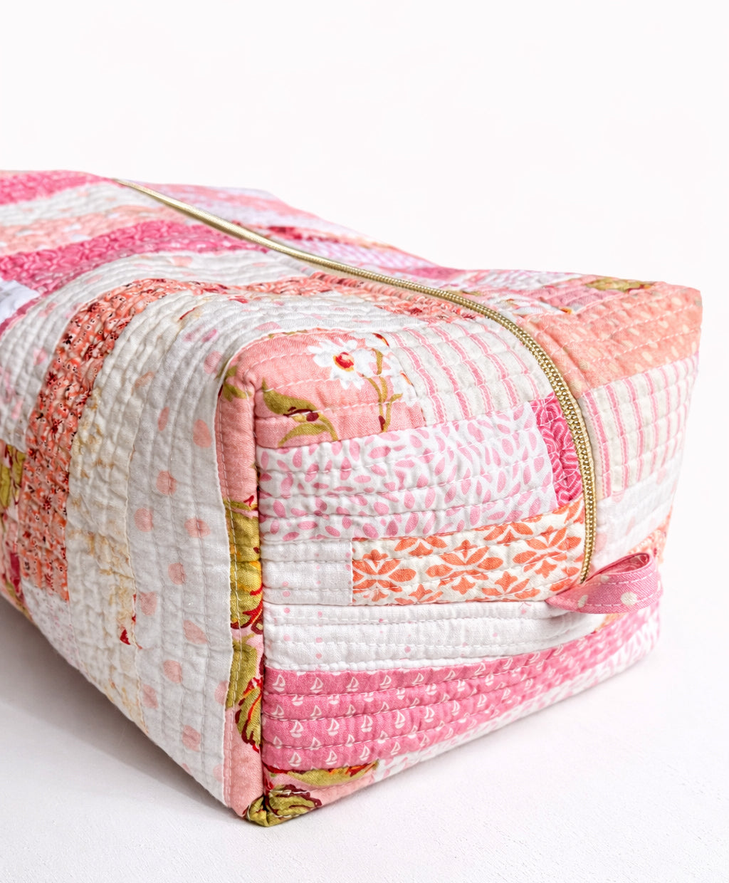 The Big Boxy -  Project Hold All Bag - Vintage Farmhouse Pink Patchwork - Large