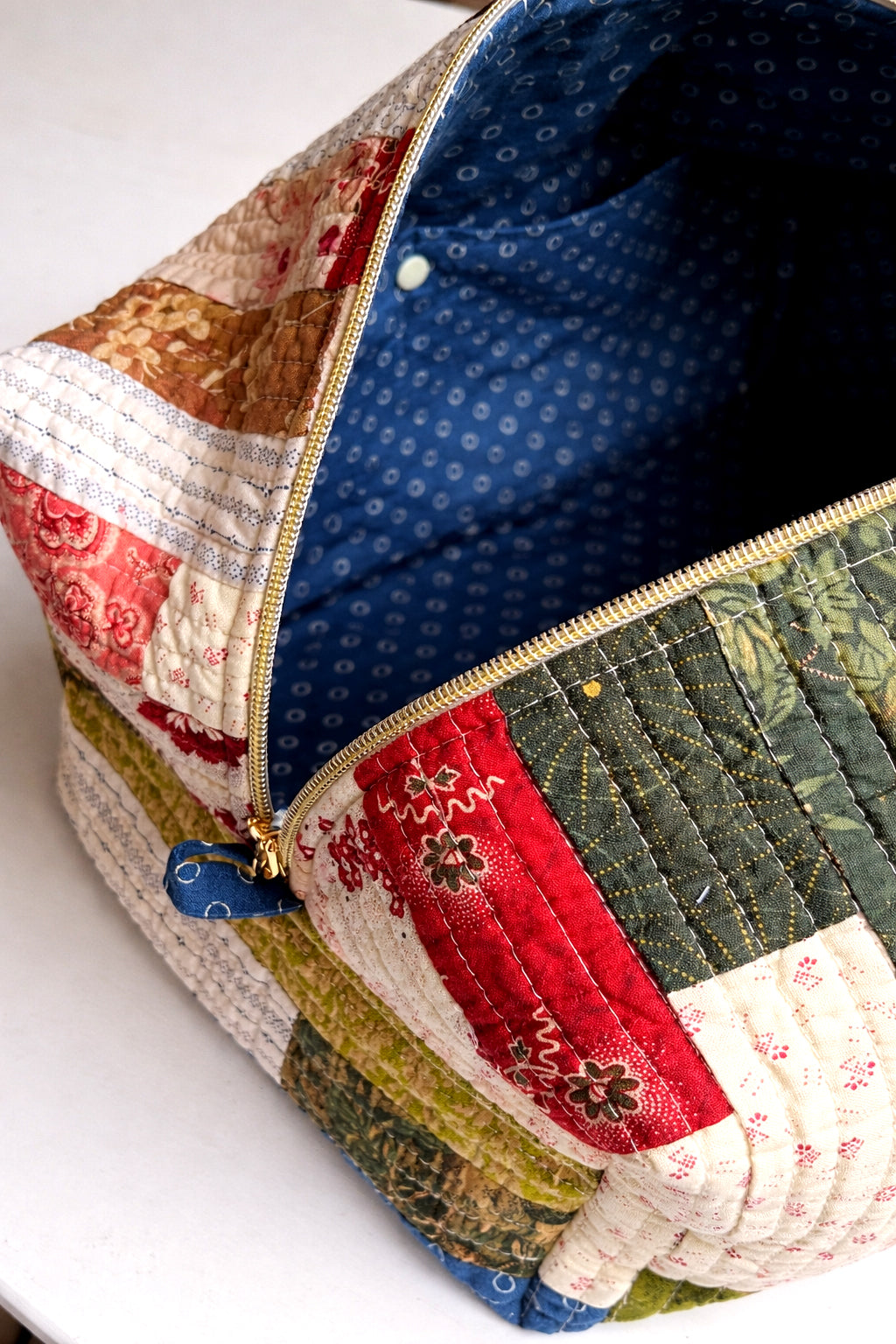 The Big Boxy -  Project Hold All Bag - Vintage Farmhouse Patchwork Multi - Large