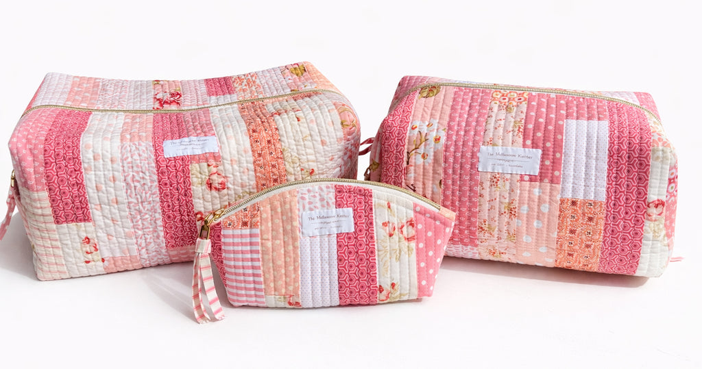 The Big Boxy -  Project Hold All Bag - Vintage Farmhouse Pink Patchwork - Large