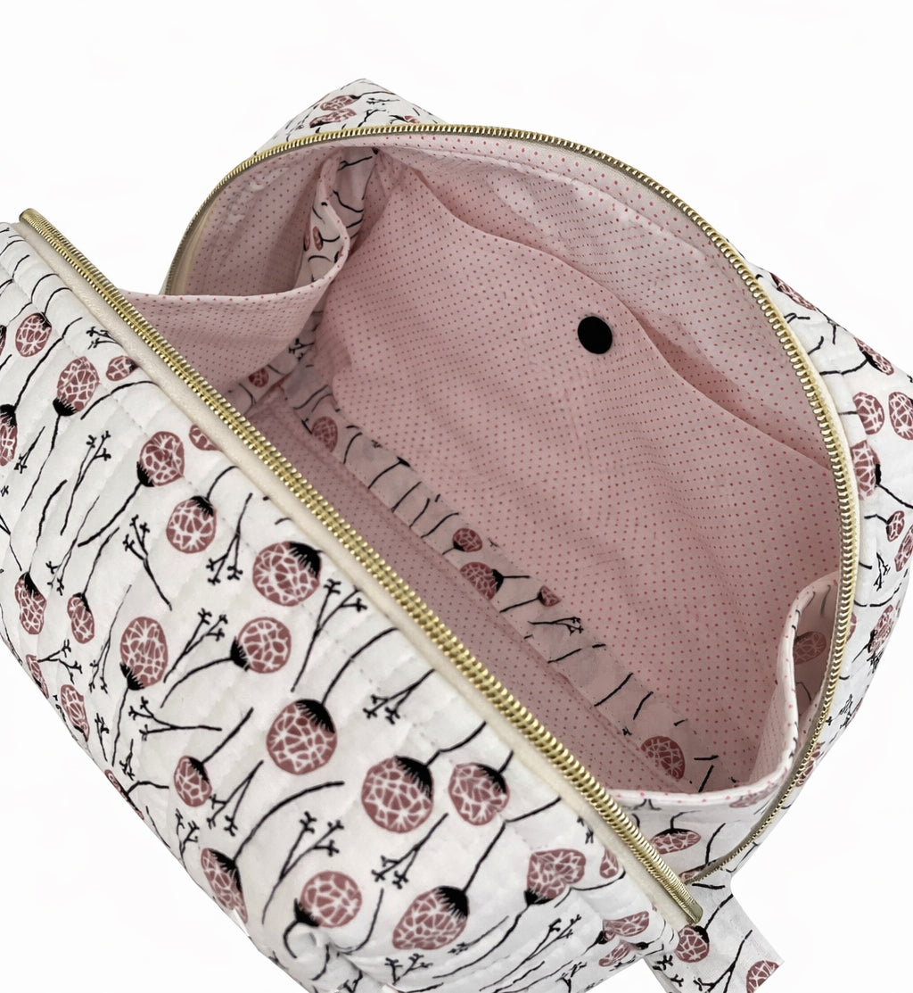 Zip Up Quilted Project Pouch - Abstract Garden - Small