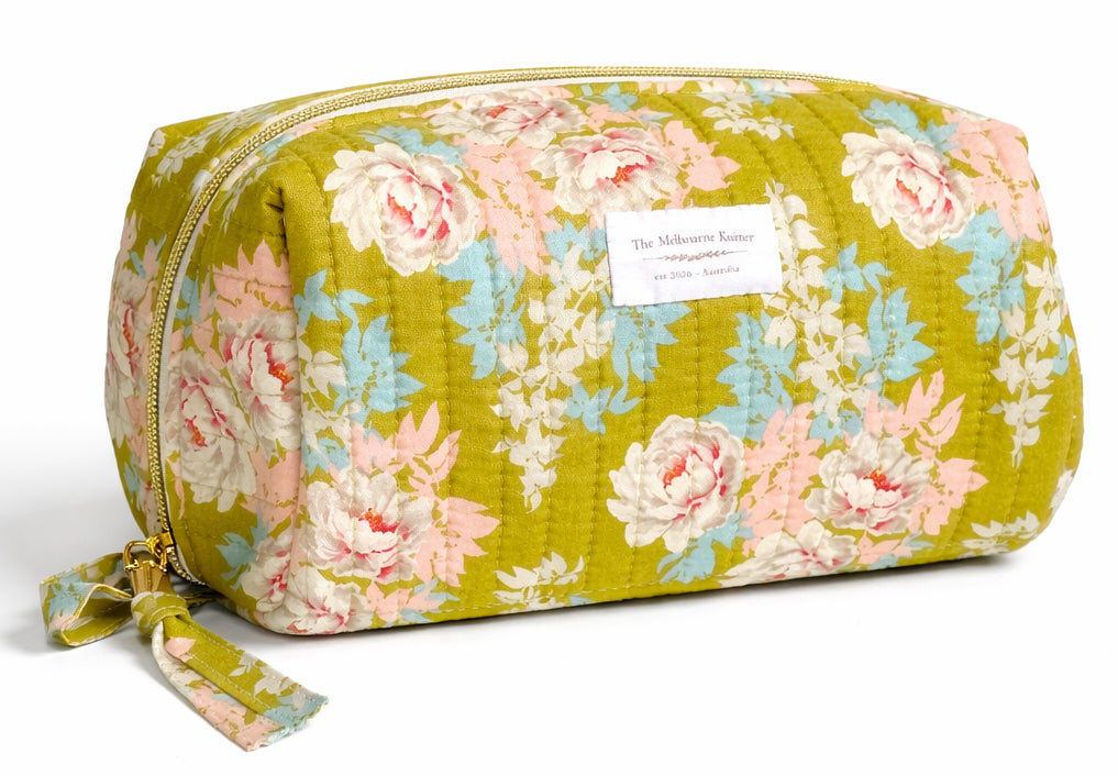 Zip Up Quilted Project Pouch - Forties Retro - Small