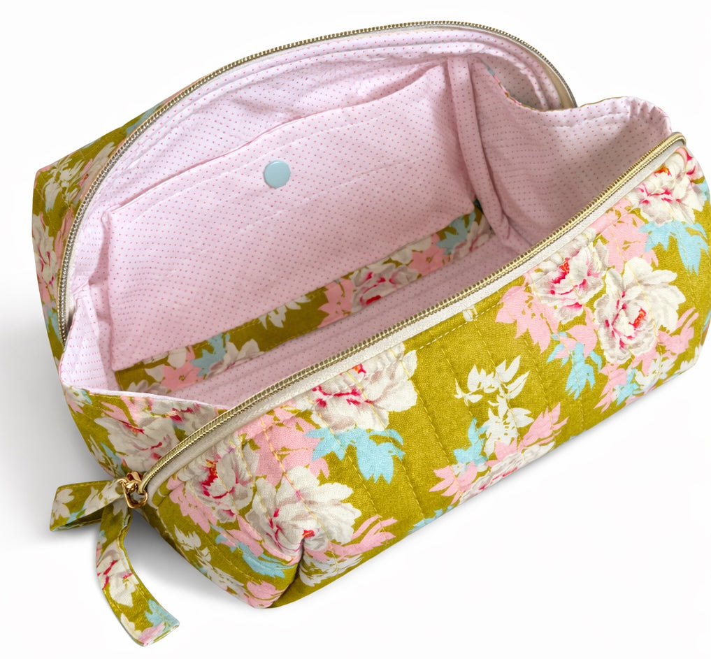 Zip Up Quilted Project Pouch - Forties Retro - Small