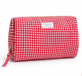 Zip Up Quilted Project Pouch - Red Check - Large