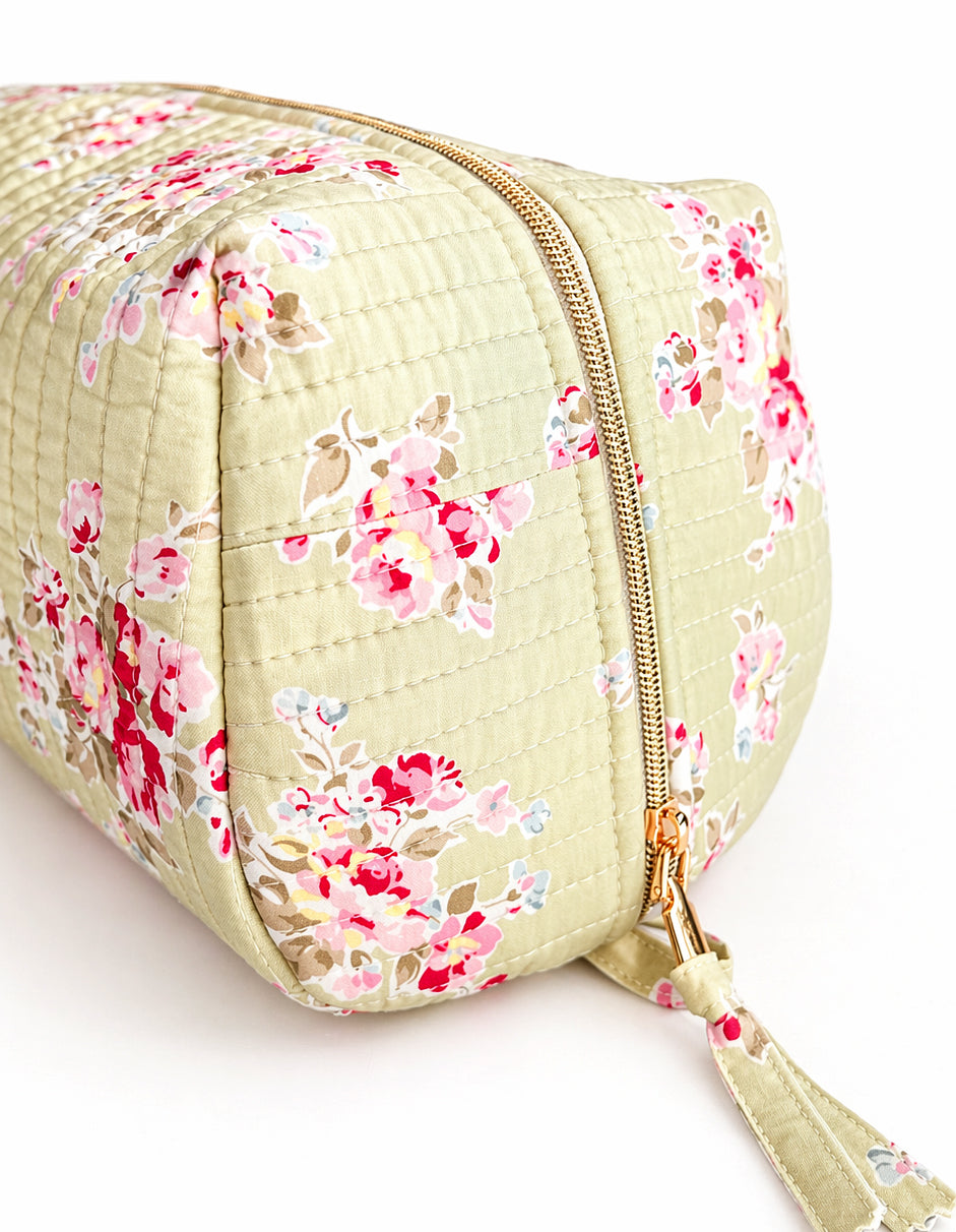 Zip Up Quilted Project Pouch - Spring Garden - Large