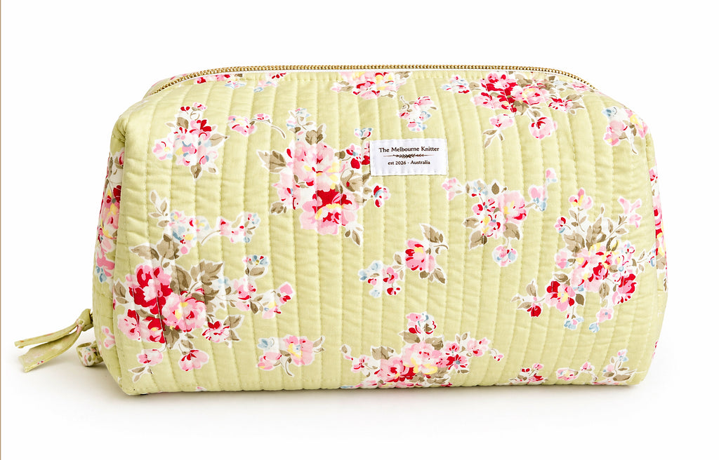Zip Up Quilted Project Pouch - Spring Garden - Large
