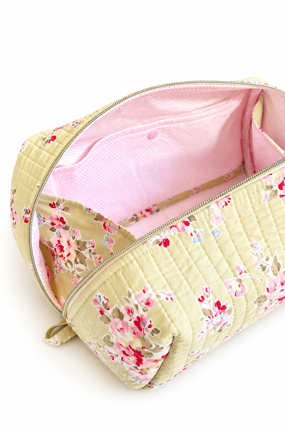 Zip Up Quilted Project Pouch - Spring Garden - Large