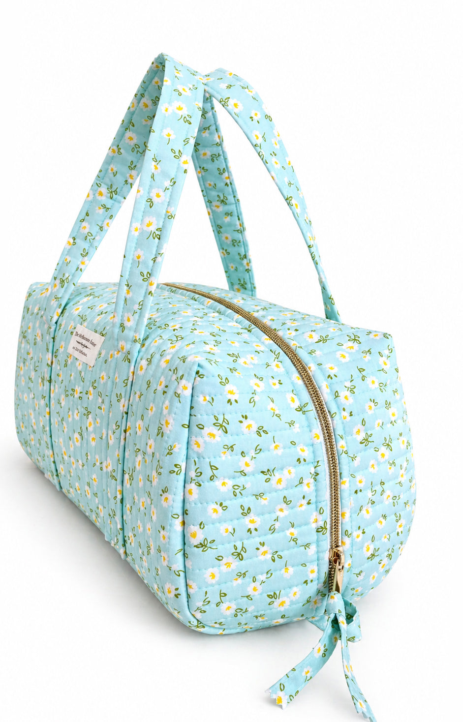 Zip Up Quilted Project Pouch with Handles - Spring Daisy - Large